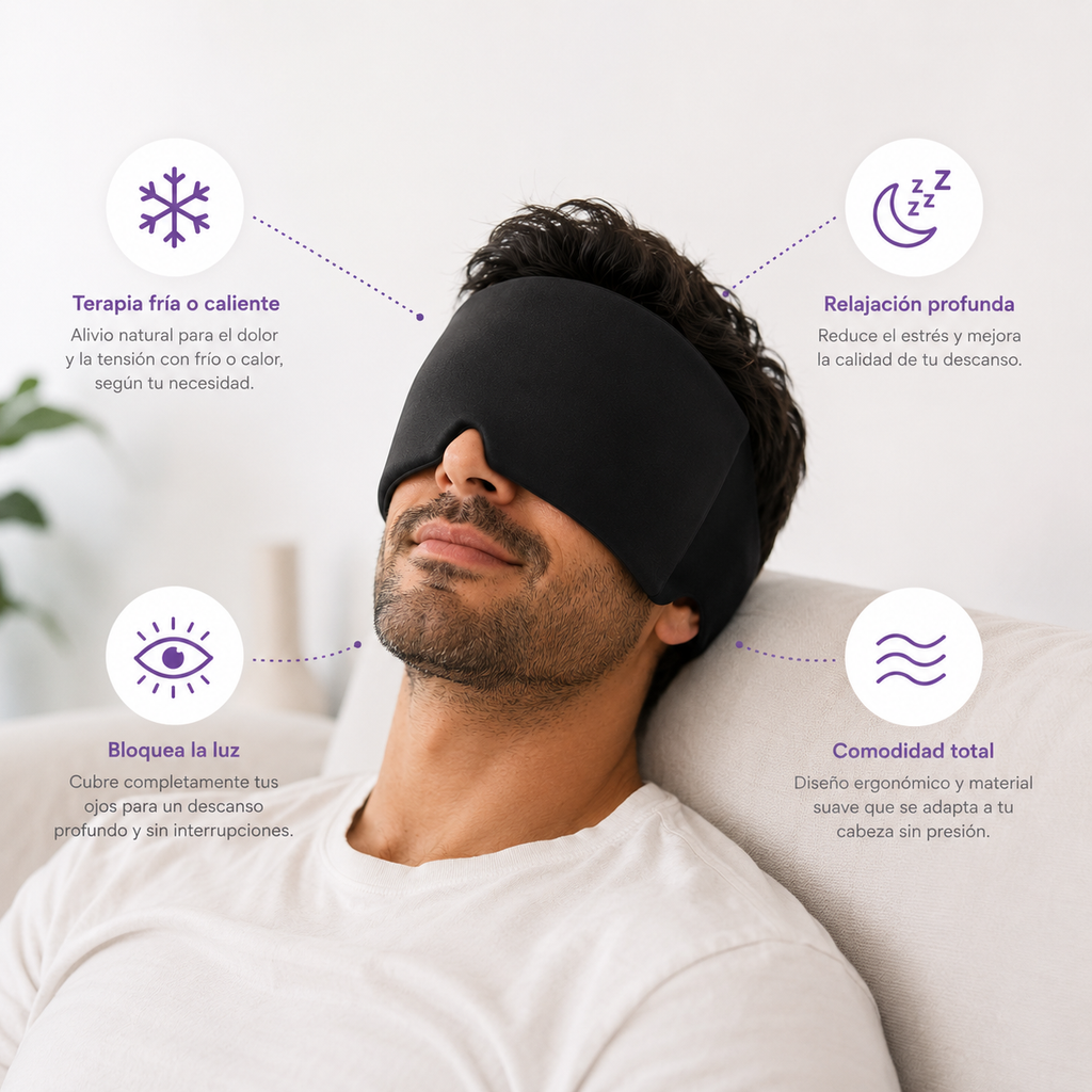 MigraRelief – máscara de gel para migraña y estrés – vista 5