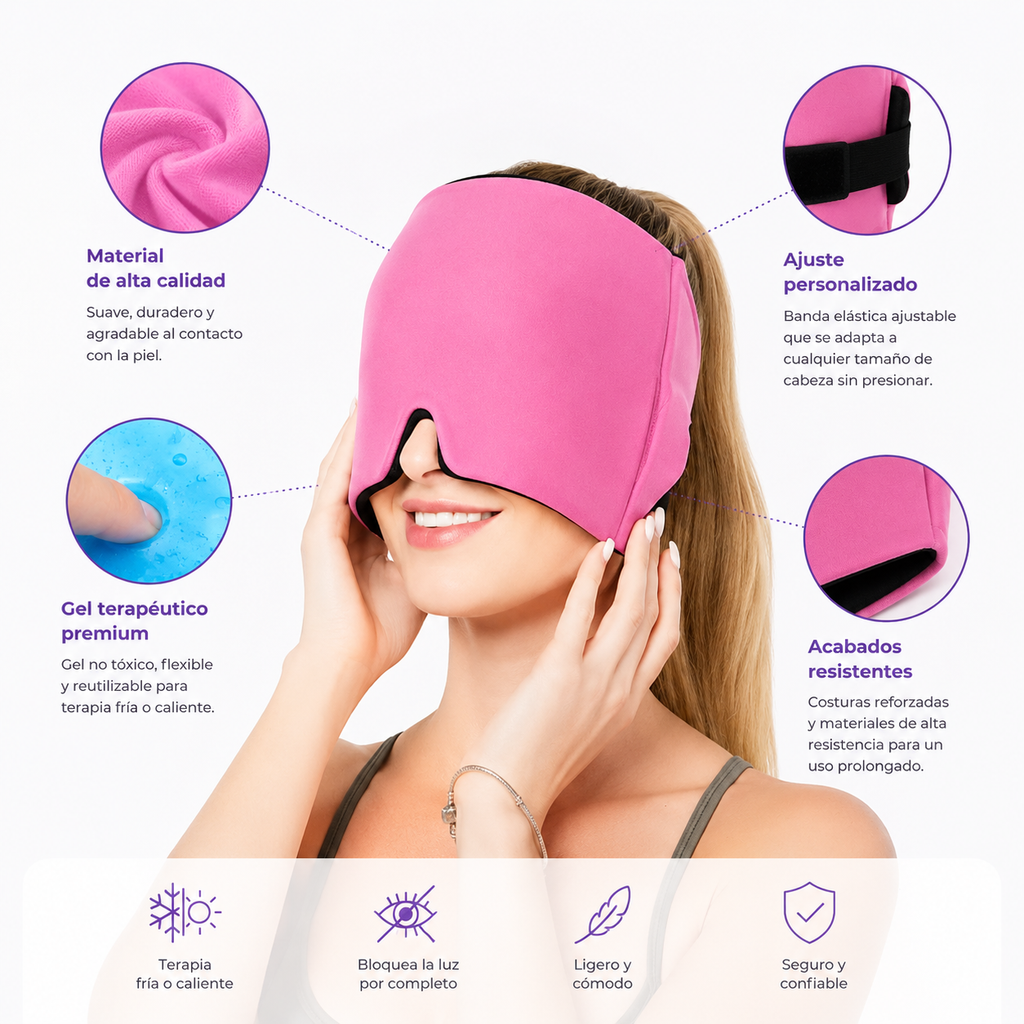 MigraRelief – máscara de gel para migraña y estrés – vista 3