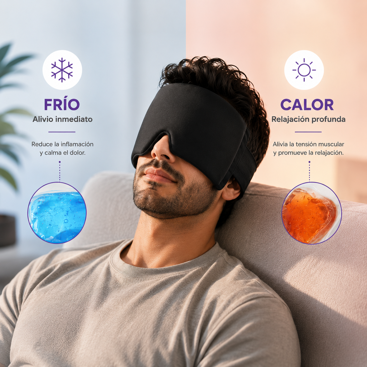 MigraRelief – máscara de gel para migraña y estrés – vista 4
