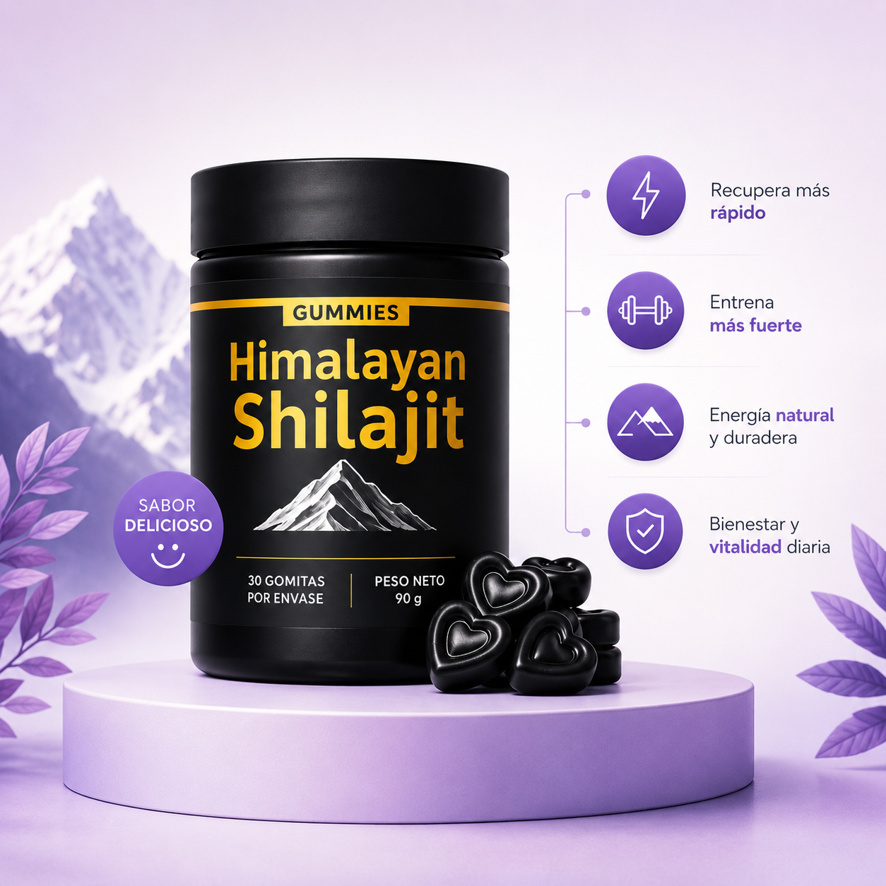 Shilajit Vital Gummies – gomitas de energía – vista 2