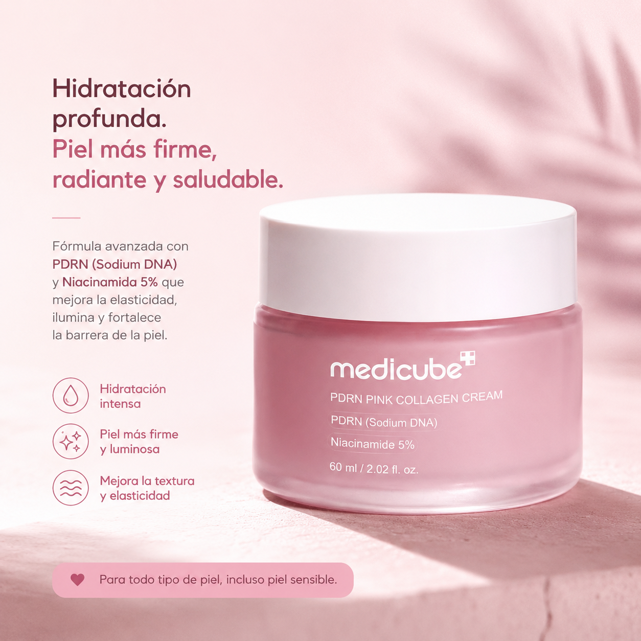 Medicube PDRN Pink Cream 60 ml – Crema Reafirmante para una Piel Luminosa