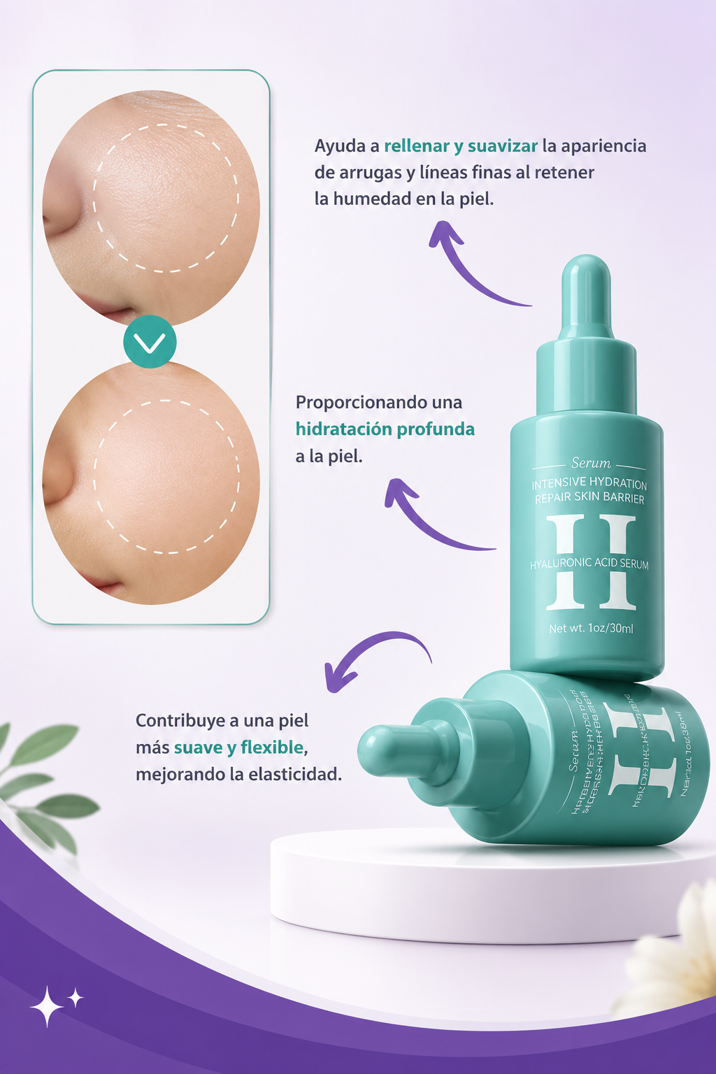 BIOAQUA Kit Antiedad - serum de Acido Hialuronico
