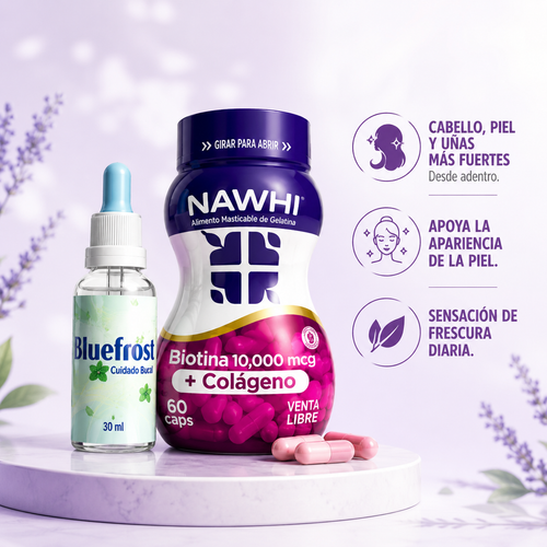 Combo Belleza Frescura - Nawhi Bluefrost Biotina Colageno