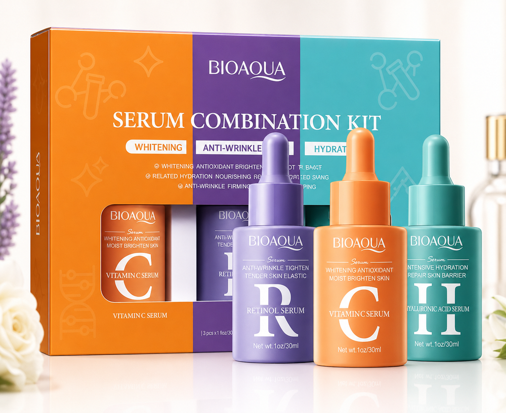 BIOAQUA Kit Antiedad x3 Serums - combinacion completa