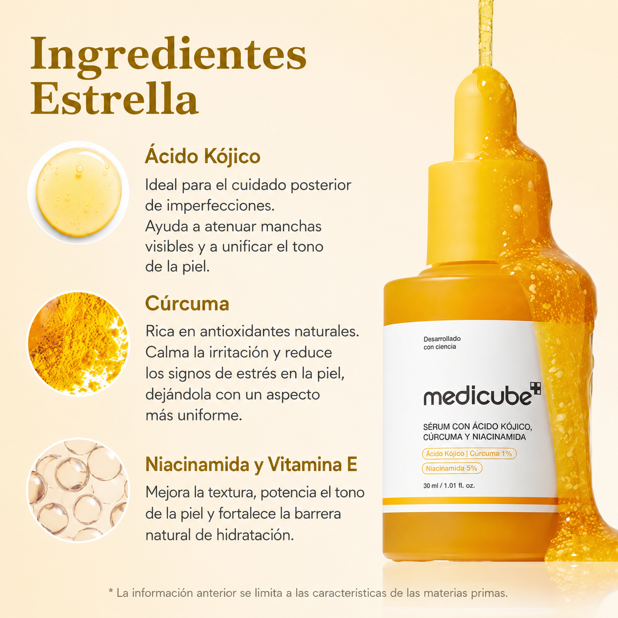 Medicube Cúrcuma + Ácidos Exfoliantes Serum 30 ml – Renueva e Ilumina la Piel Opaca