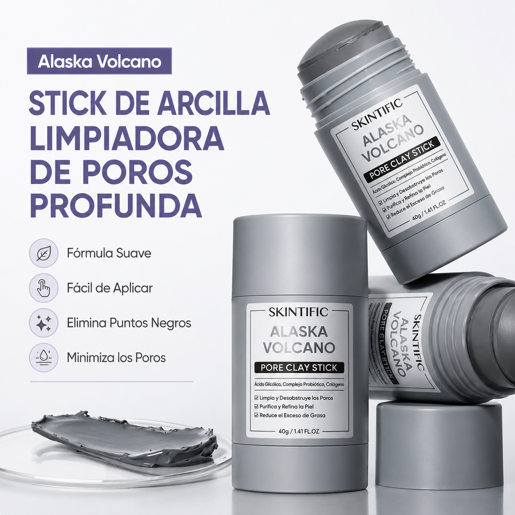SKINTIFIC Pore Clay Stick 10 ml – Mascarilla en Barra de Limpieza Profunda