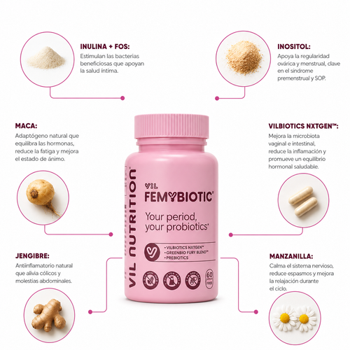 Vil FemYBiotic™ – El probiótico que regula tu ciclo y calma los cólicos menstruales