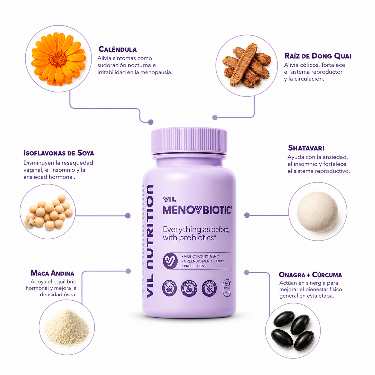 Vil MenoYBiotic™ – El probiótico que equilibra tus hormonas y alivia los síntomas de la menopausia